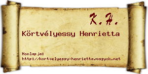 Körtvélyessy Henrietta névjegykártya