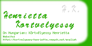 henrietta kortvelyessy business card